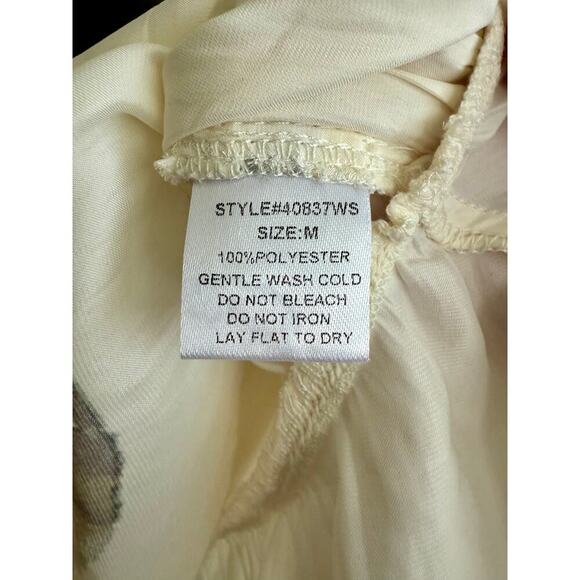 Calvin Tran Cream Soft Loose Wrap Top Size Medium New with Tags - Picture 6 of 6